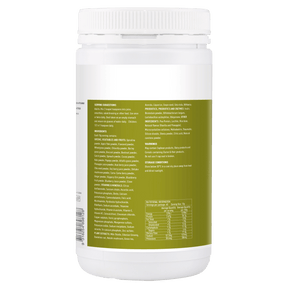 Serving Suggestions, Ingredients, Nutritional Information, Warnings, and Storage of Super Greens 600g Powder
