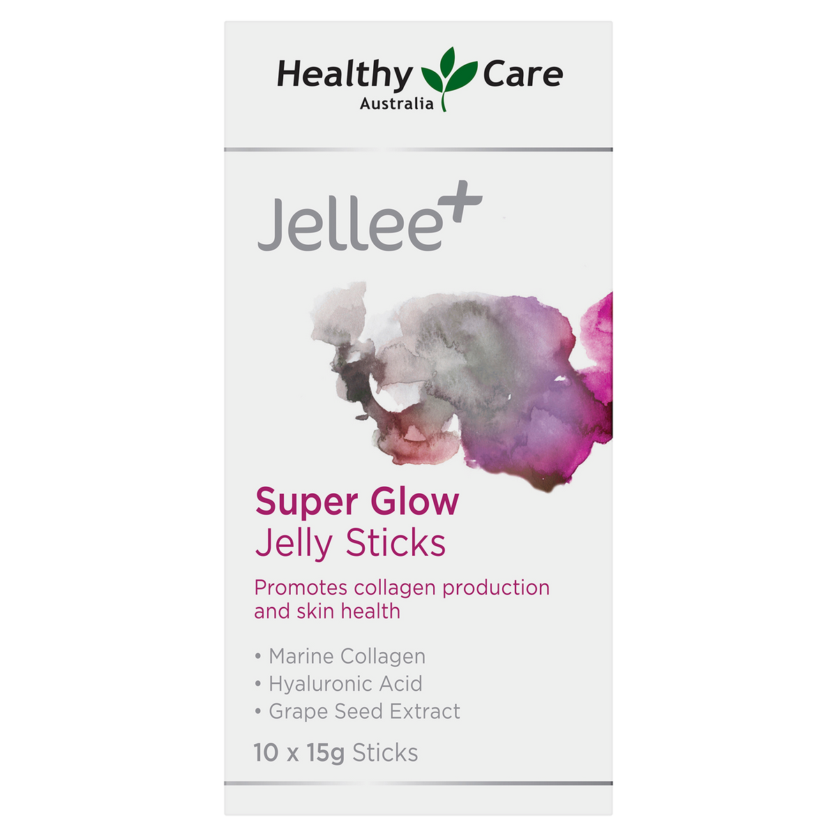 Jellee+ Super Glow Jelly Sticks 10 x 15g Label-Vitamins & Supplements-Healthy Care Australia